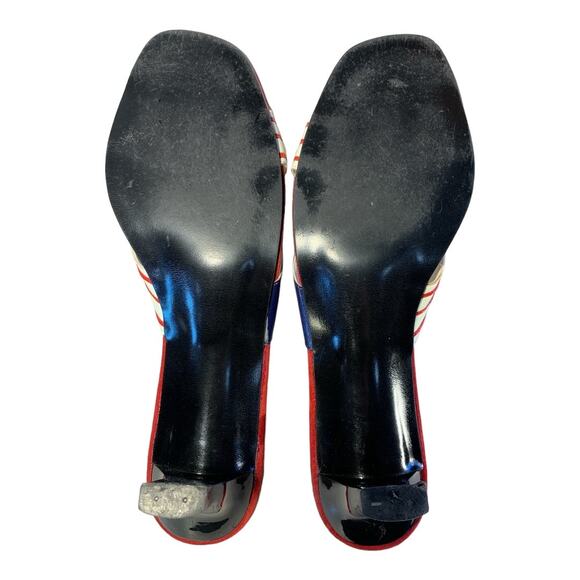 Vintage Norman Kaplan Vegas Women's American Flag Heels 10 - Picture 6 of 12
